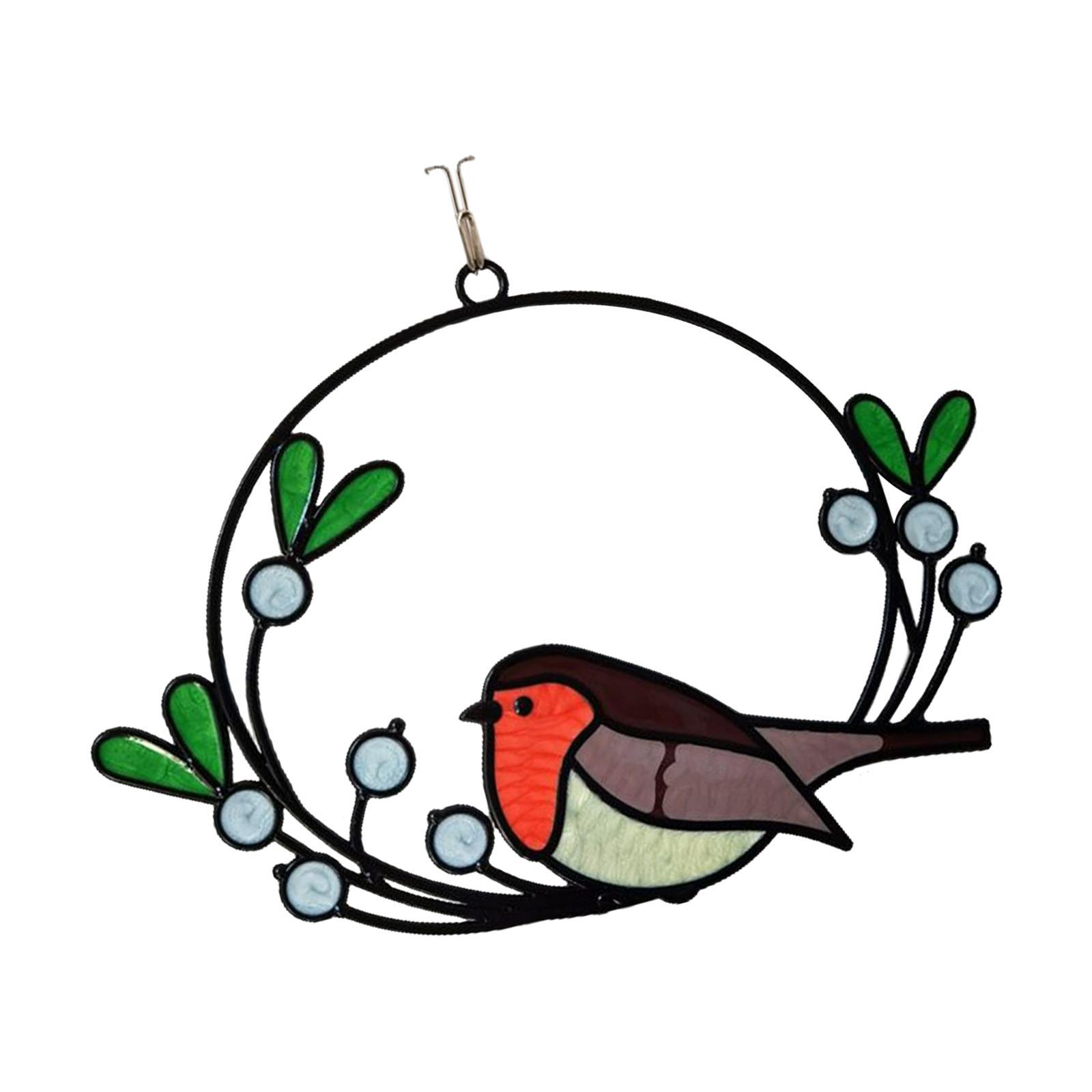 Metal Wall Art Decor Hanging Wall Sculptures Figurines Birds on The Branch Garden Statues  for Patio Flowerbed Door Home Park