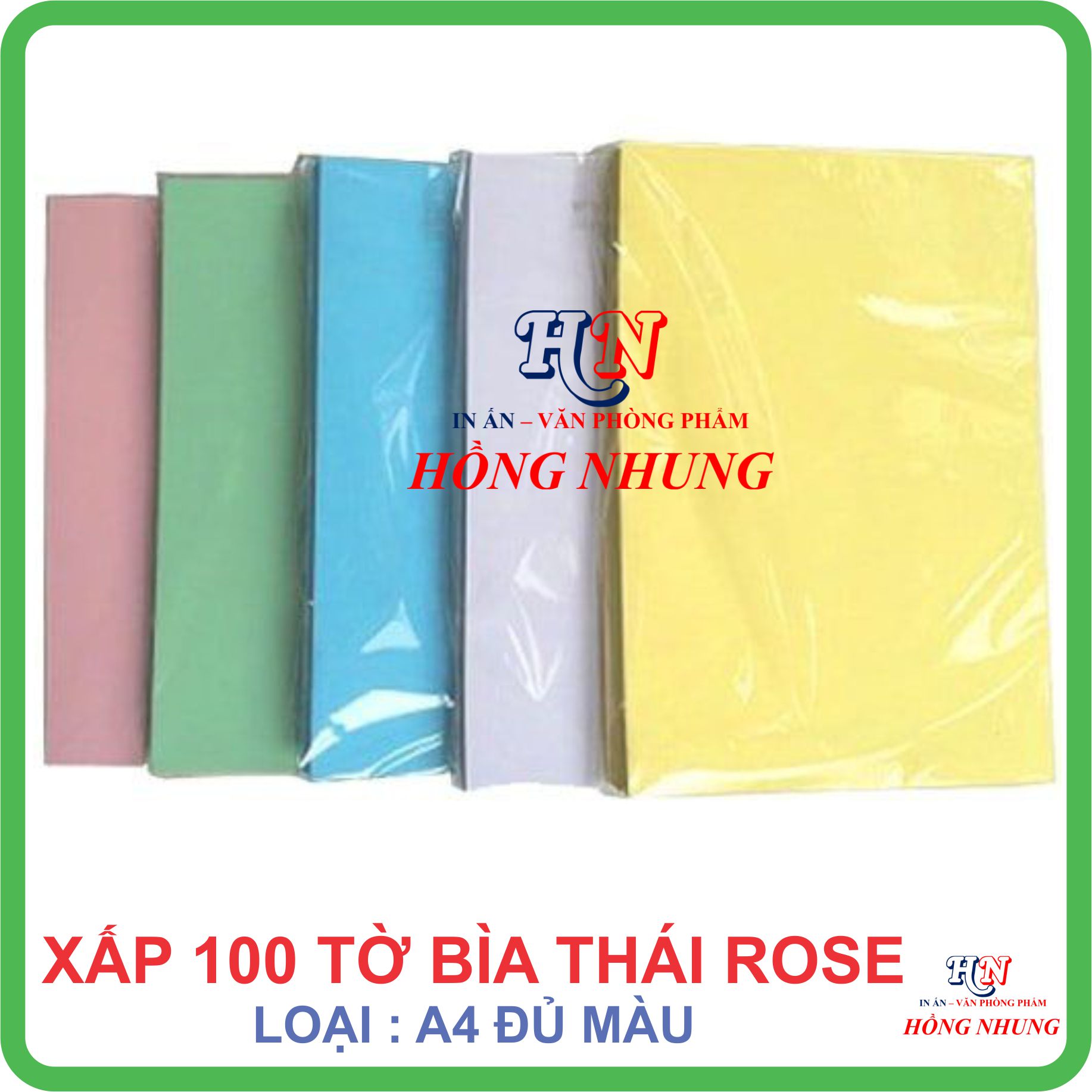 [SALE] Xấp 100 tờ Bìa Thái A4 Rose, Bìa Cứng A4, định lượng 180 gsm