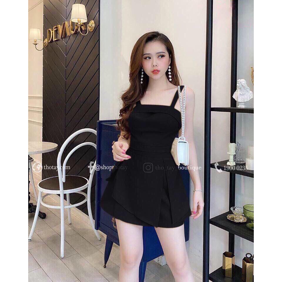 Sét Đồ Bộ Kiểu Nữ Đi Chơi Áo 2 Dây & Chân Váy Xếp Ly