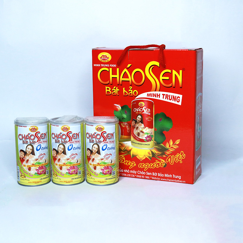 Cháo sen bát bảo không đường Minh Trung combo 12 lon - CSBB 0 đường 12