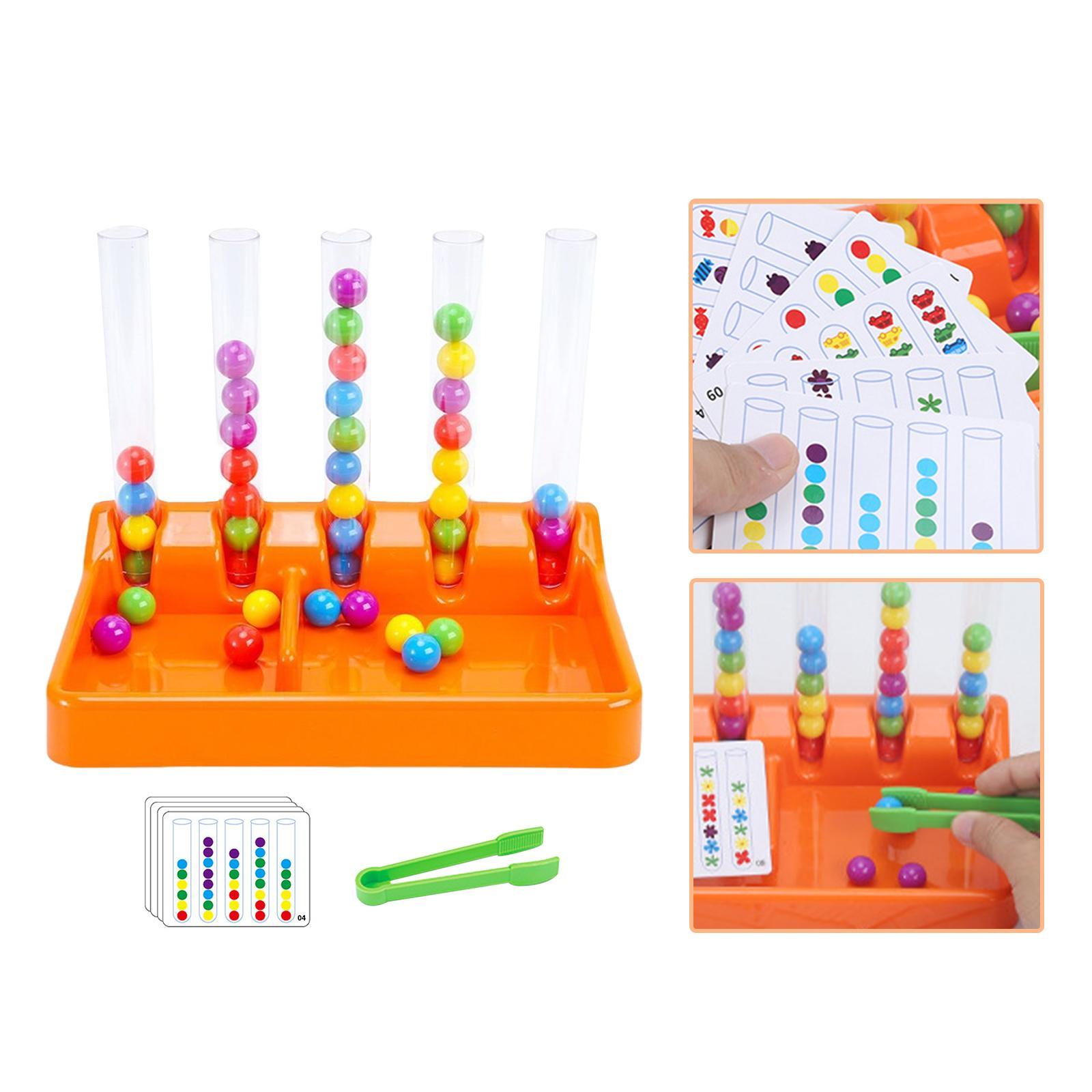 Color Matching Game Fine Motor Skill Toys Cognitive Birthday Gift Beads Games for Nursery Learning Activities Travel Preschool Toddlers