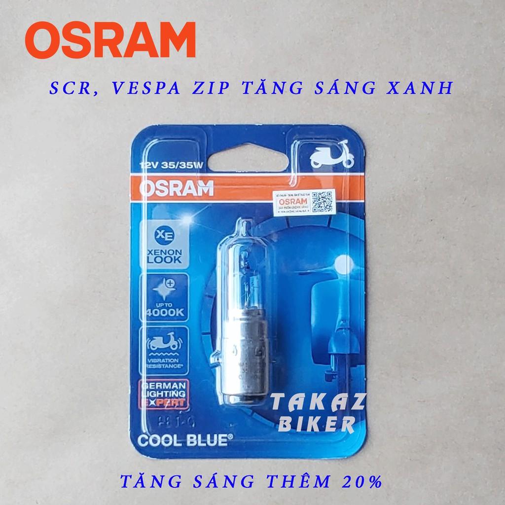 Bóng đèn HALOGEN OSRAM SCR - Vespa Zip - Tăng sáng 20% màu trắng xanh dương hiện đại trẻ trung Xenon 35W nhập khẩu