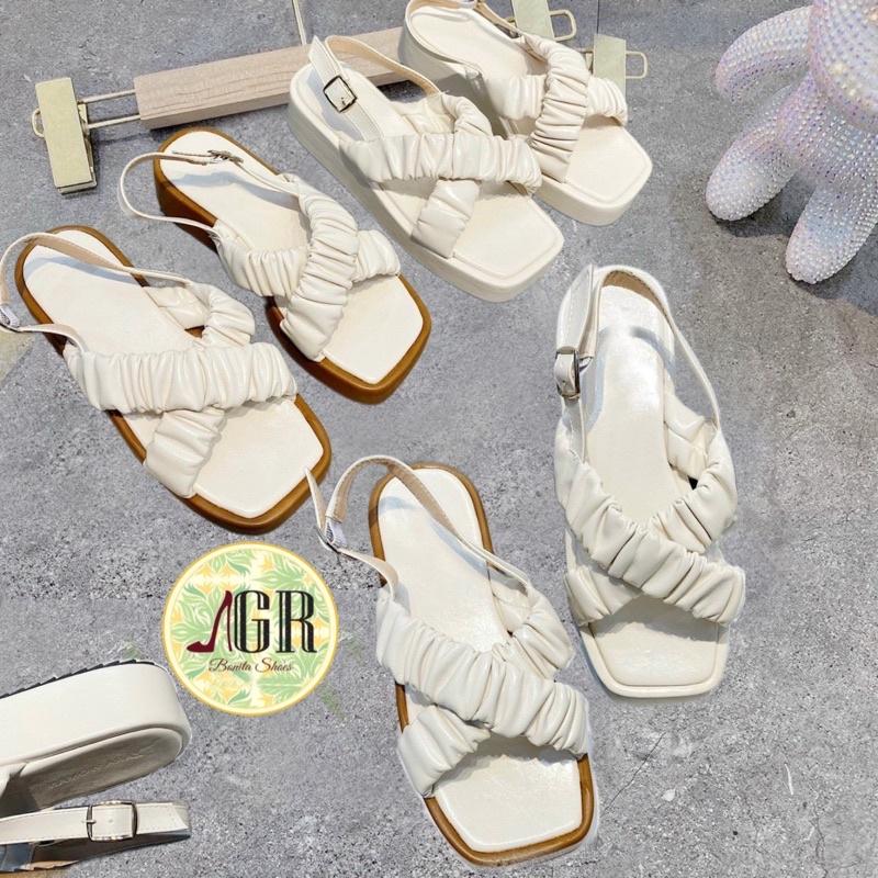 Sandal xuồng X nhún viền phối cao 3 cm siêu xinh