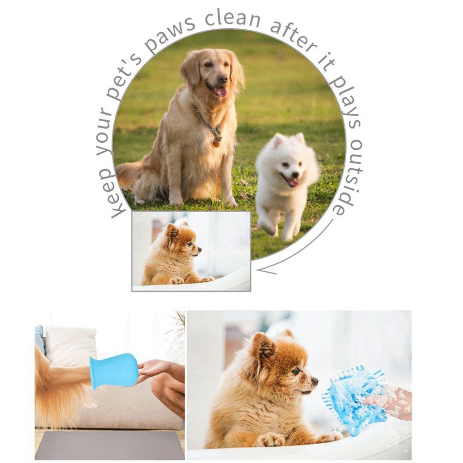 Dog Paw Cleaner Soft Silicone Puppy Cats Paw Washer Foot Clean Cup Blue