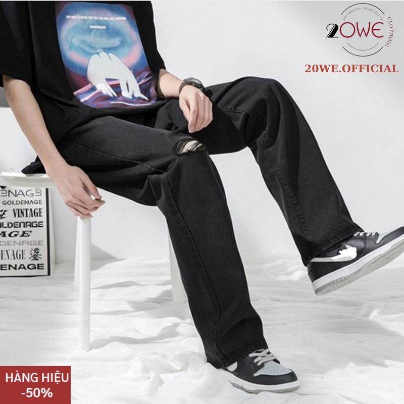 Quần Jeans Baggy Dáng Rách Gối 2020