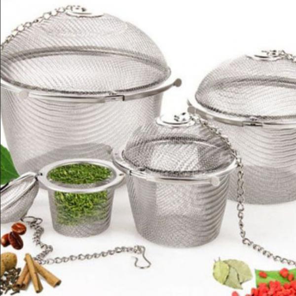 4Pcs Stainless Steel Skimmer Strainer Filter Spoon Wire Ball Tea Infuser