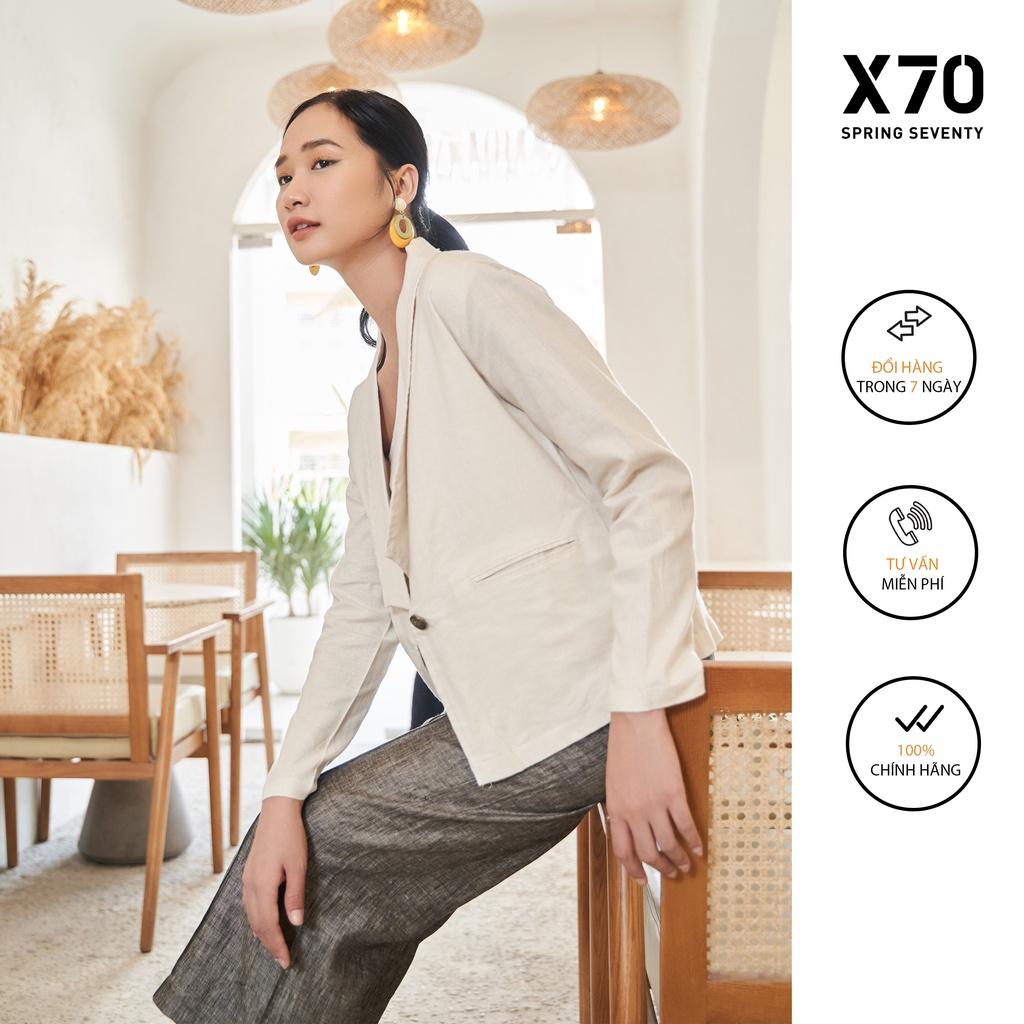 Áo Blazer Nữ Linen Kiểu Dáng Tay Dài Thiết Kế Nút Cài Thời Trang X70 - 02660002