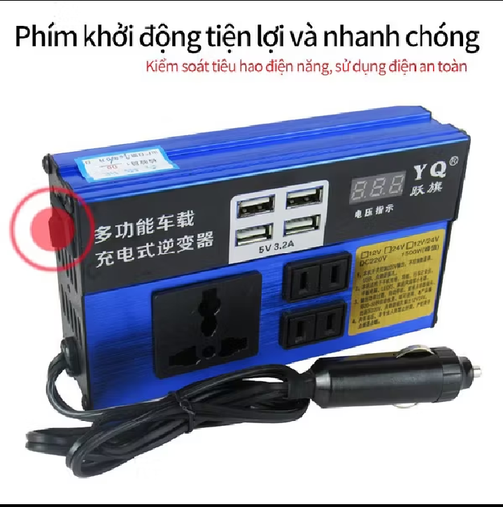 bộ biến tần trên ôtô chuyển đổi nguồn điện từ 12V ra 220V