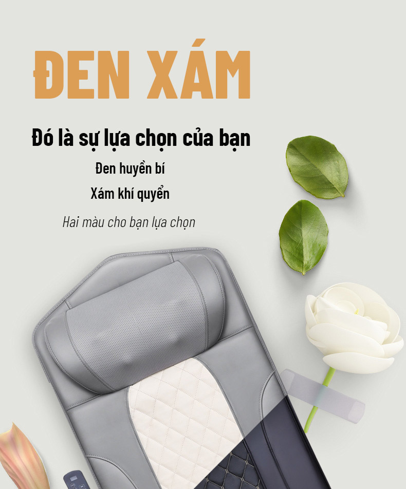 Đệm Massage Da Cao Cấp - Massage Cổ, Vai, Gáy - Massage Toàn Thân - Phiên Bản 2021 - Đệm Mát Xa Toàn Thân Hồng Ngoại