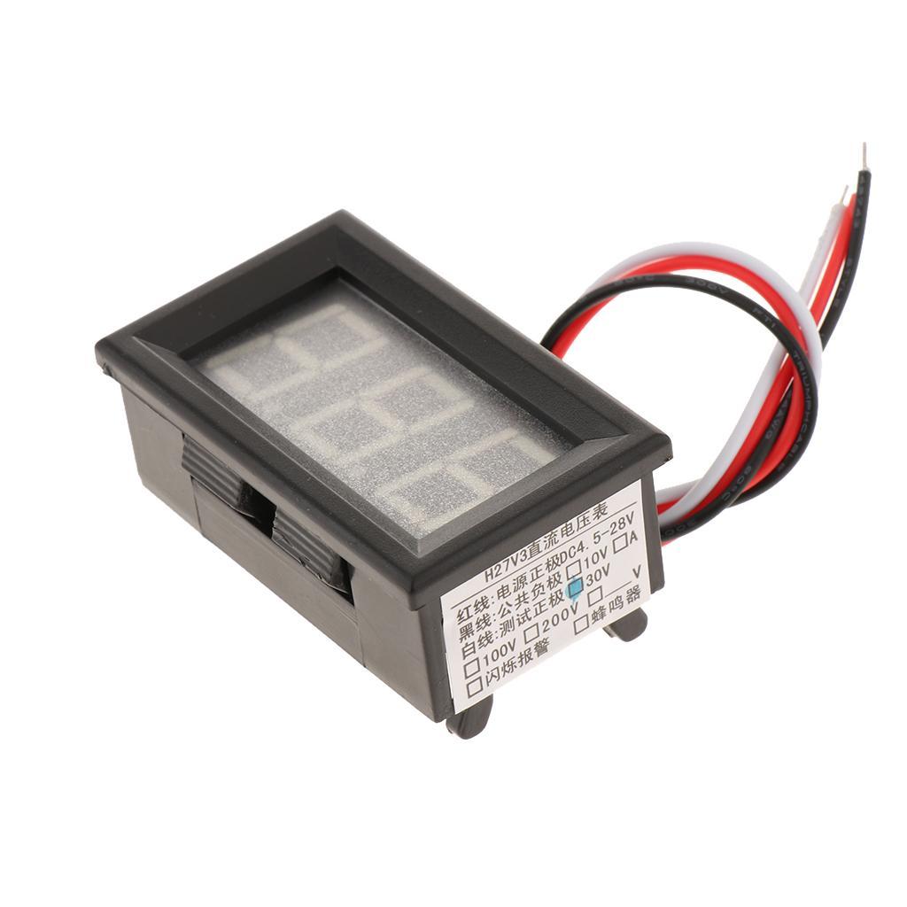 DC 0-30V 3-wire Voltage Meter LED Digital Voltmeter W/ Reverse Protection