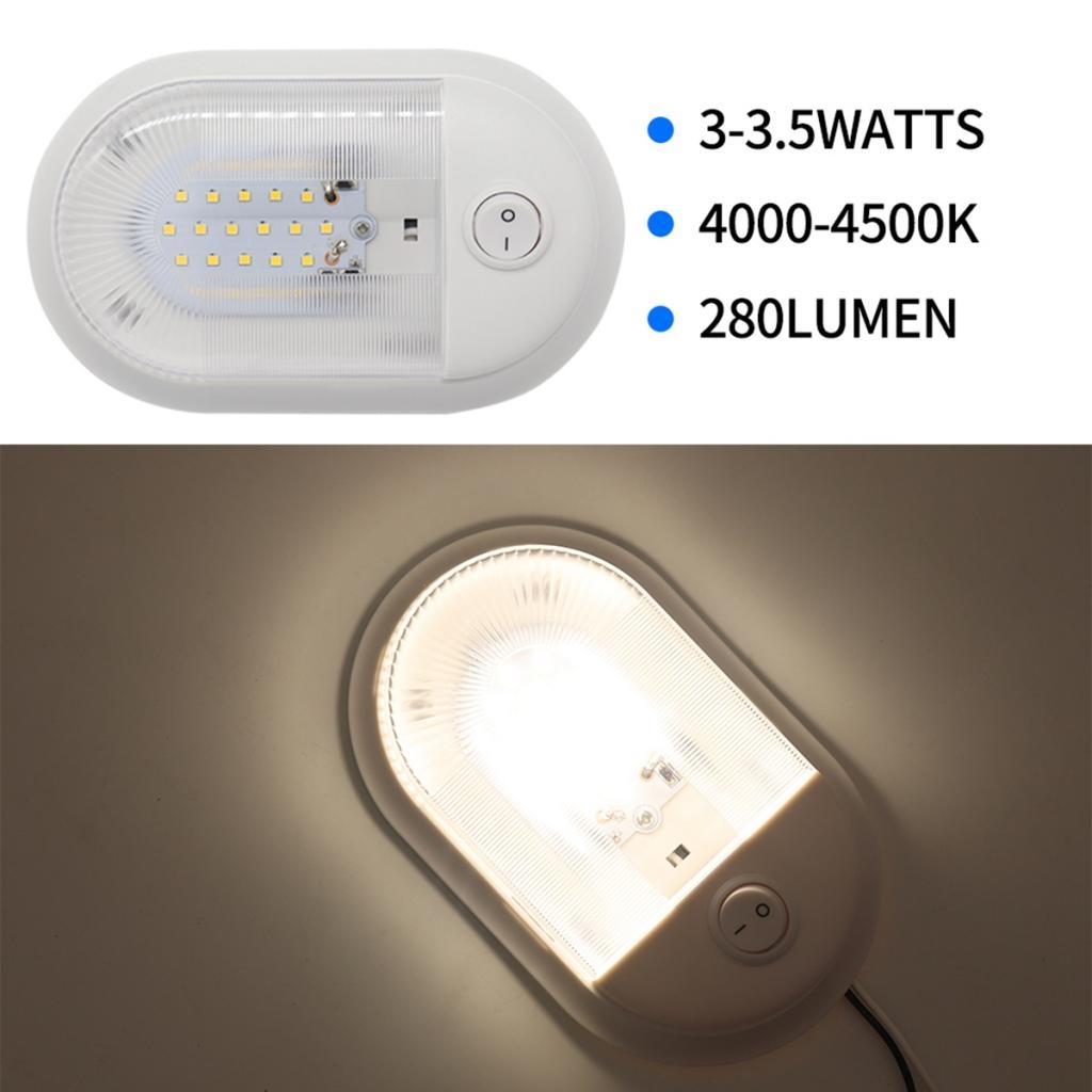DC 12V 24V LED RV Ceiling Dome Light, Interior Lighting for Camper RV Trailer