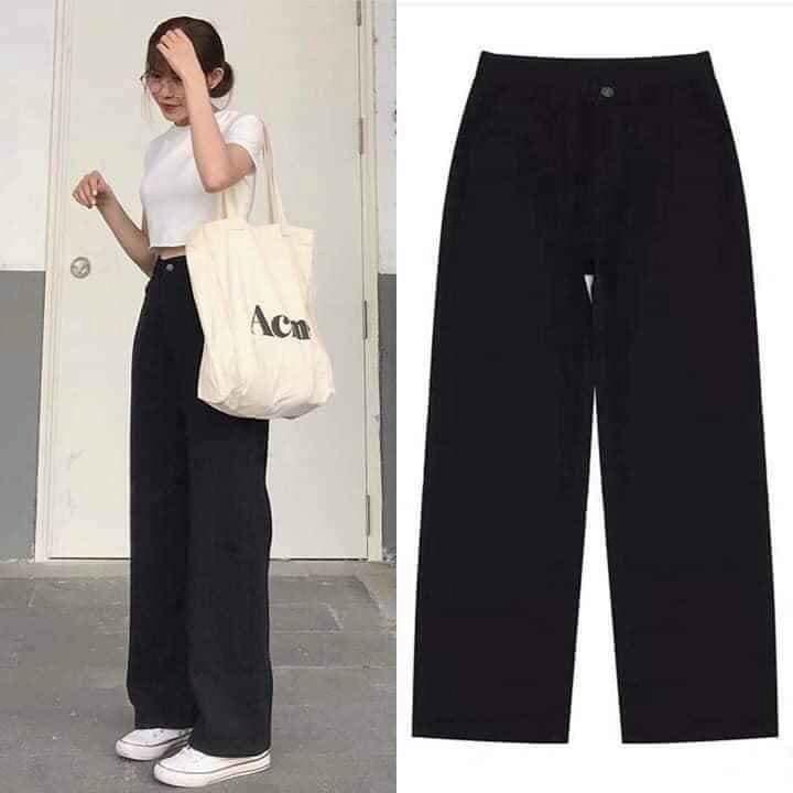 Quần culottes ống rộng nữ chất dày đẹp siêu hack chân