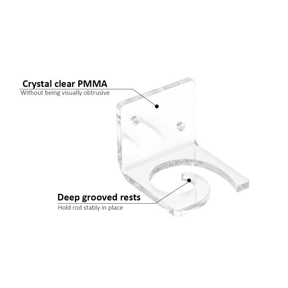 3 Set giá đỡ acrylic trong suốt treo tường trưng bày cần câu cá kiểu đứng