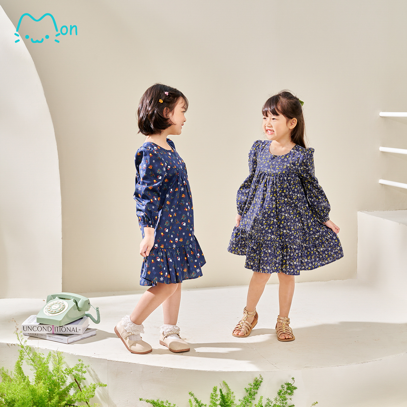 Váy bé gái thiết kế dáng dài, váy bé gái xuân hè chất cotton nhẹ mát, cho bé 2-6 tuổi MonBabies VDG22w05