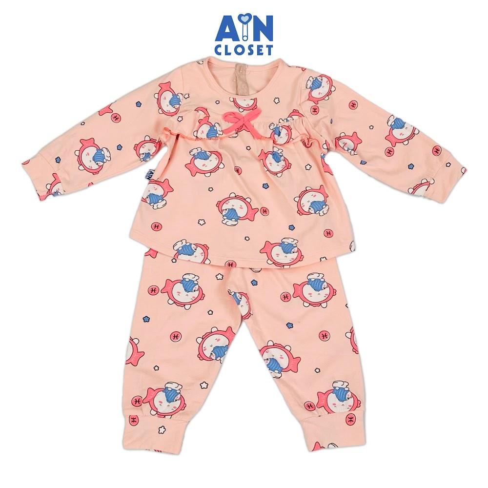 Bộ quần áo Dài bé gái họa tiết Cá Hồng Thun cotton - AICDBGPAF0AV - AIN Closet