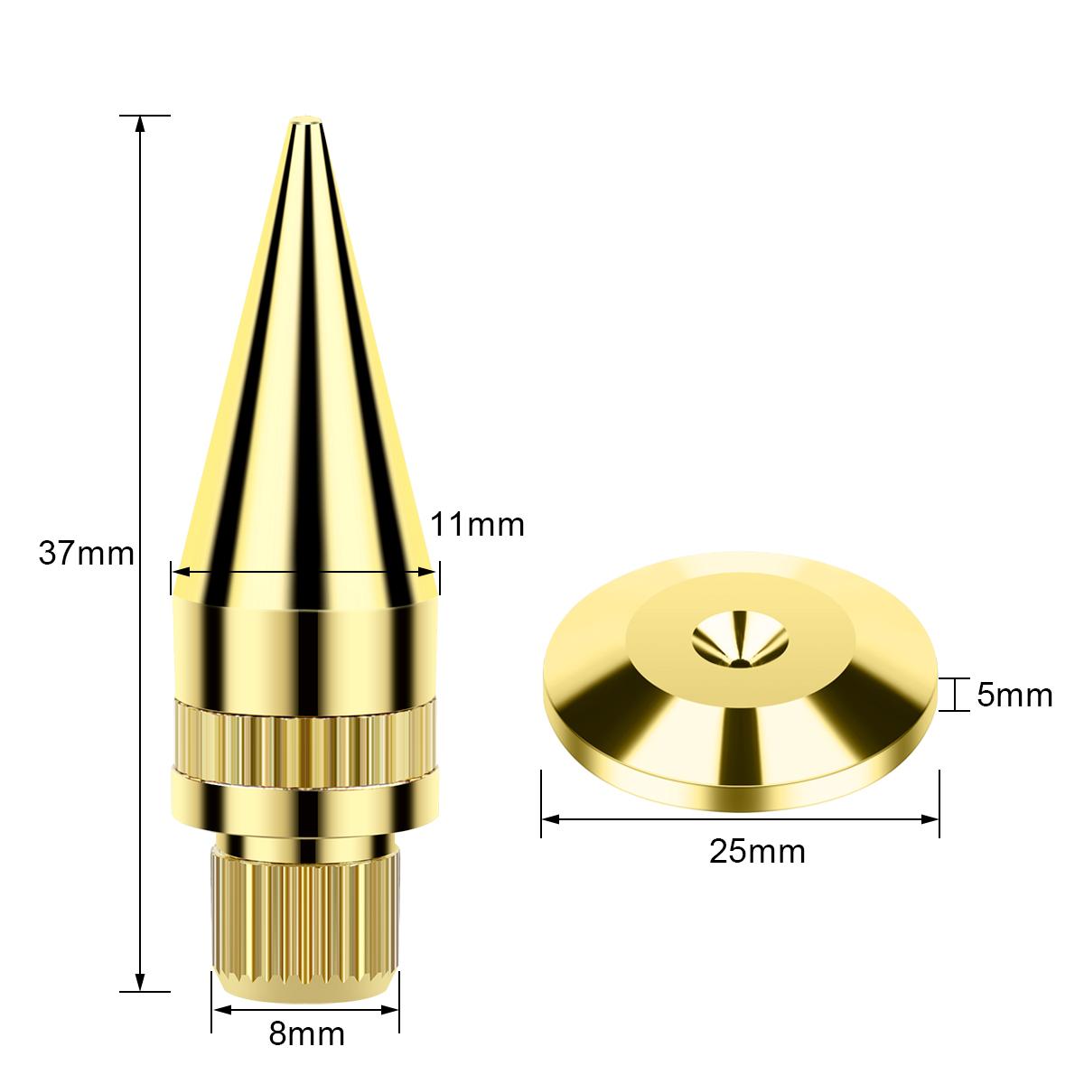4 Loa Đồng Nguyên Chất M6x36 Hộp Gai Đứng Chống Sốc Chân Miếng Lót Cho Âm Thanh HIFI Khuếch Đại DAC Bộ Giải Mã Máy Tính đệm Cao Su F Màu sắc: 4 Cái Vàng