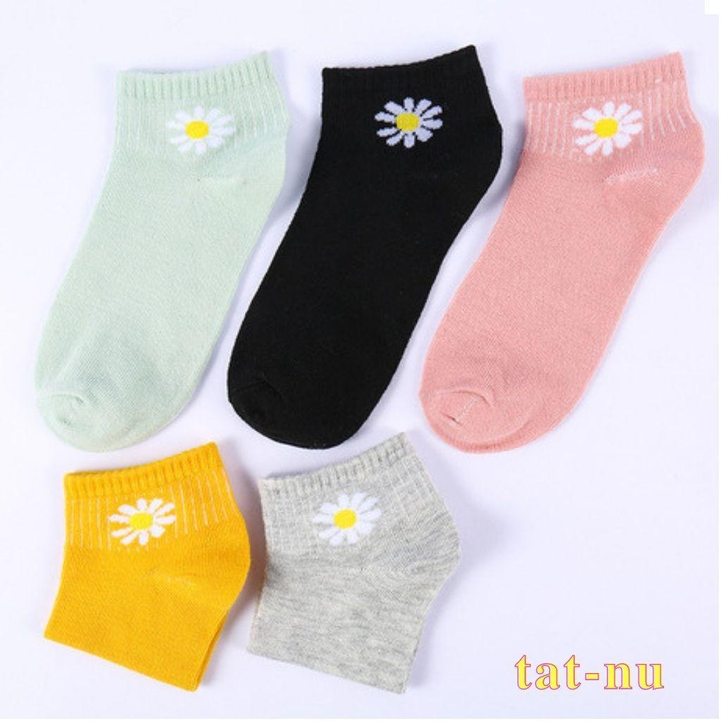 Tất Nữ ️️COMBO 10 Đôi Vớ Nữ Cổ Ngắn Hoa Cúc Dày Dặn Siêu Xinh