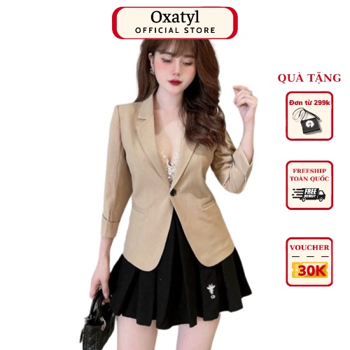 Hình ảnh Áo Vest nữ công sở Oxatyl M003 tay lỡ 1 lớp chất liệu vải mềm mịn cao cấp