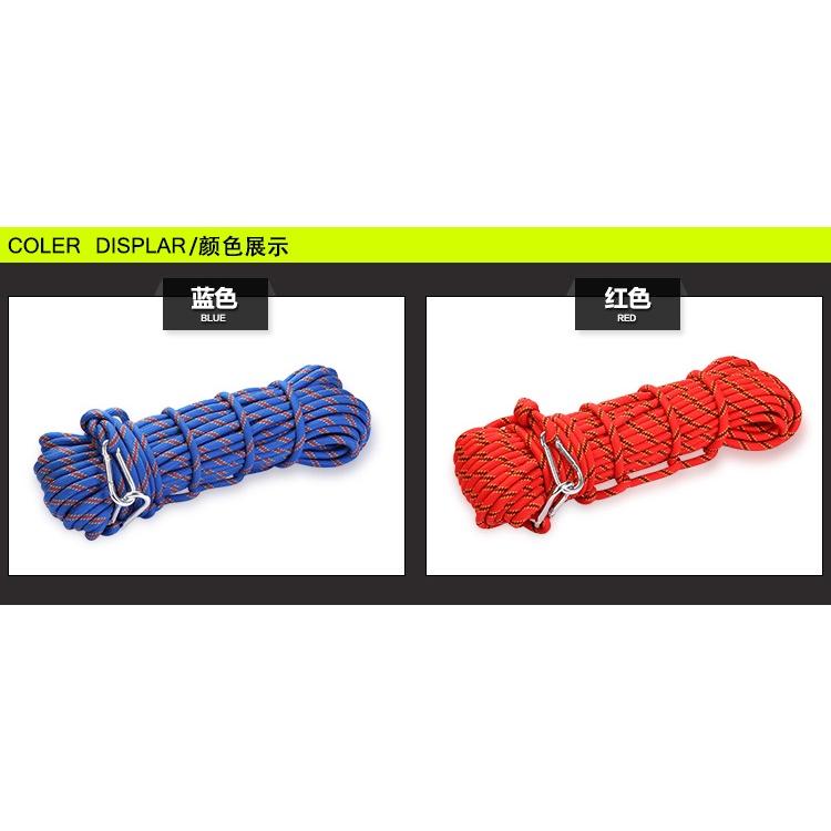 Outdoor Climbing Rope 10m-30m Emergency Rope Wear Resistant 10mm Diameter High Strength Survival Paracord Hiking Accessory Tool