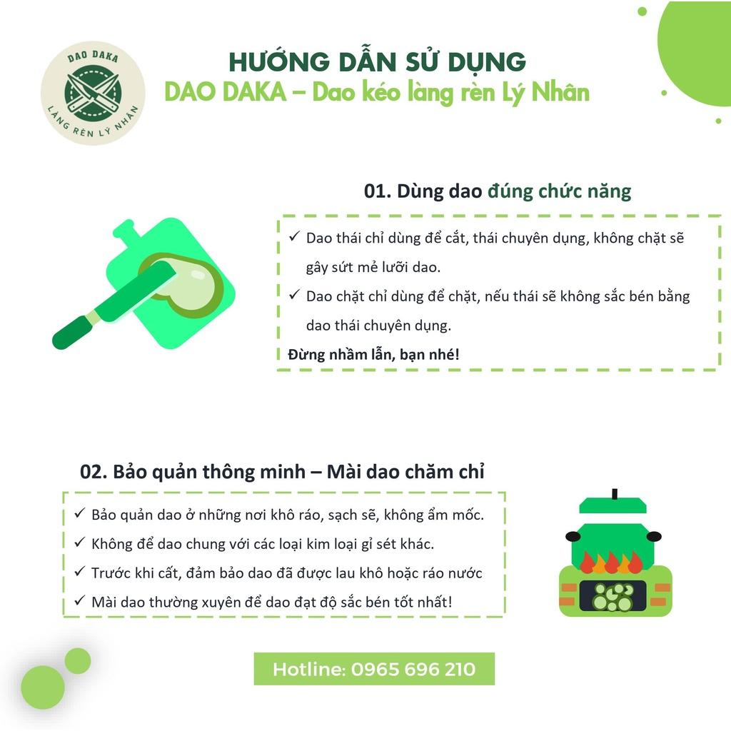 Dao thái và gọt hoa quả thép Nhật trắng không gỉ - Chuôi gỗ