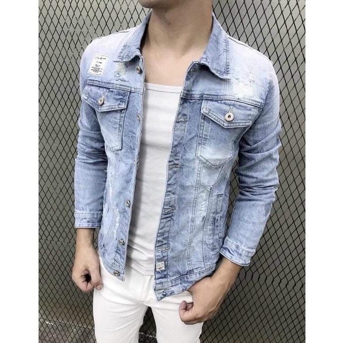 Áo khoác jean nam thời trang cao cấp, chất liệu denim thoáng mát, hàng chuẩn shop BEN Shop0807 v16