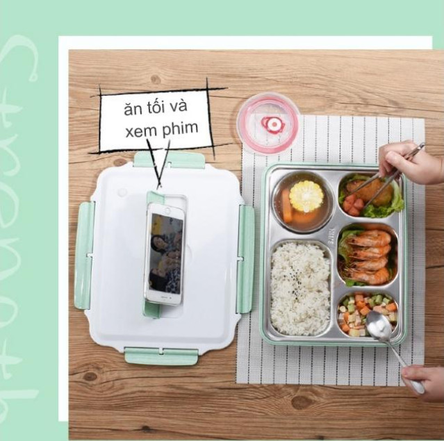 Hộp cơm cách nhiệt bằng thép không rỉ Nhật Bản