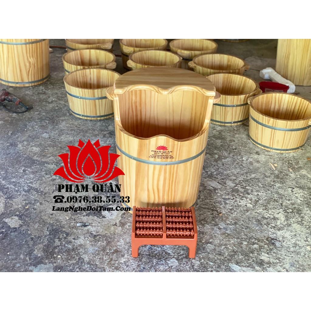 Thùng gỗ xông chân kèm máy 2lit gỗ thông hàng chọn lọc, thùng gỗ ngâm chân, tặng kèm thảo dược xông chân