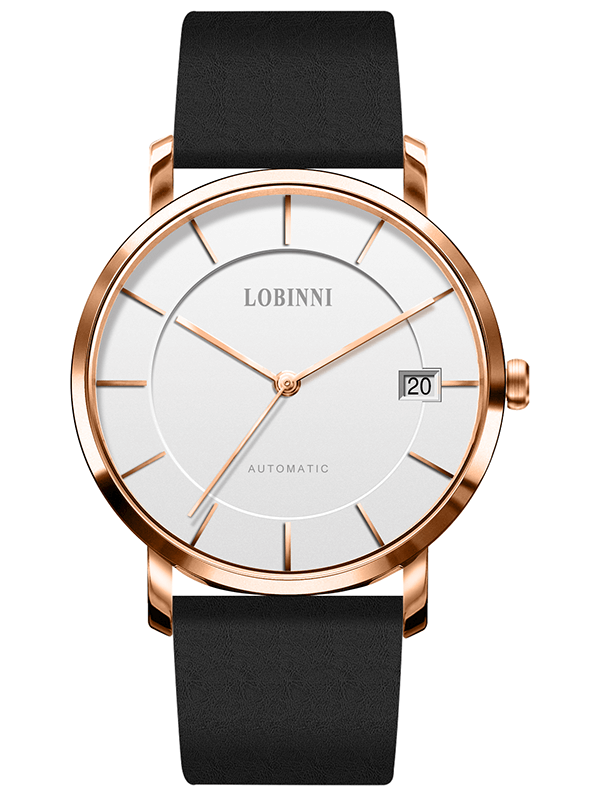 Đồng hồ nam chính hãng Lobinni L5016-10 ,Fullbox, Kính sapphire ,chống xước,chống nước,mặt đen vỏ vàng hồng dây da đen xịn, thép không gỉ 316L, Mới 100%,Bảo hành 24 tháng,thiết kế trẻ trung và sang trọng