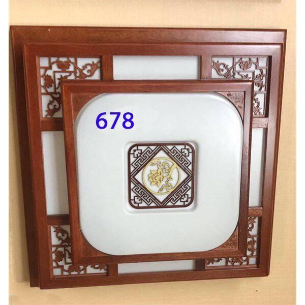 Đèn ốp trần gỗ hình vuông kích thước 550 trang trí nội thất phòng khách phòng ngủ sang trọng hiện đại - Đèn Phương Anh