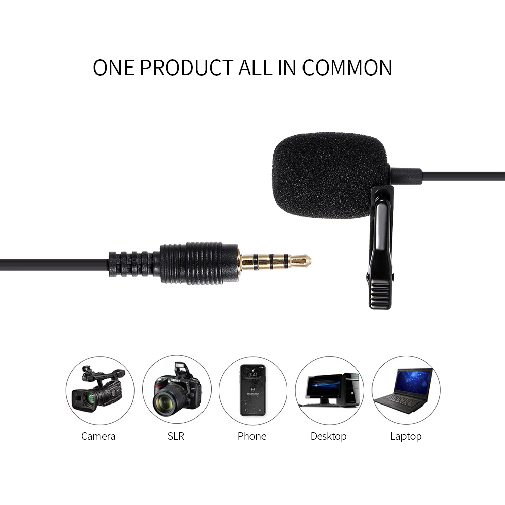 Micrô Tụ Điện Đa Hướng 3.5AUX LSValier Cho Ghi Video, Màu Đen
