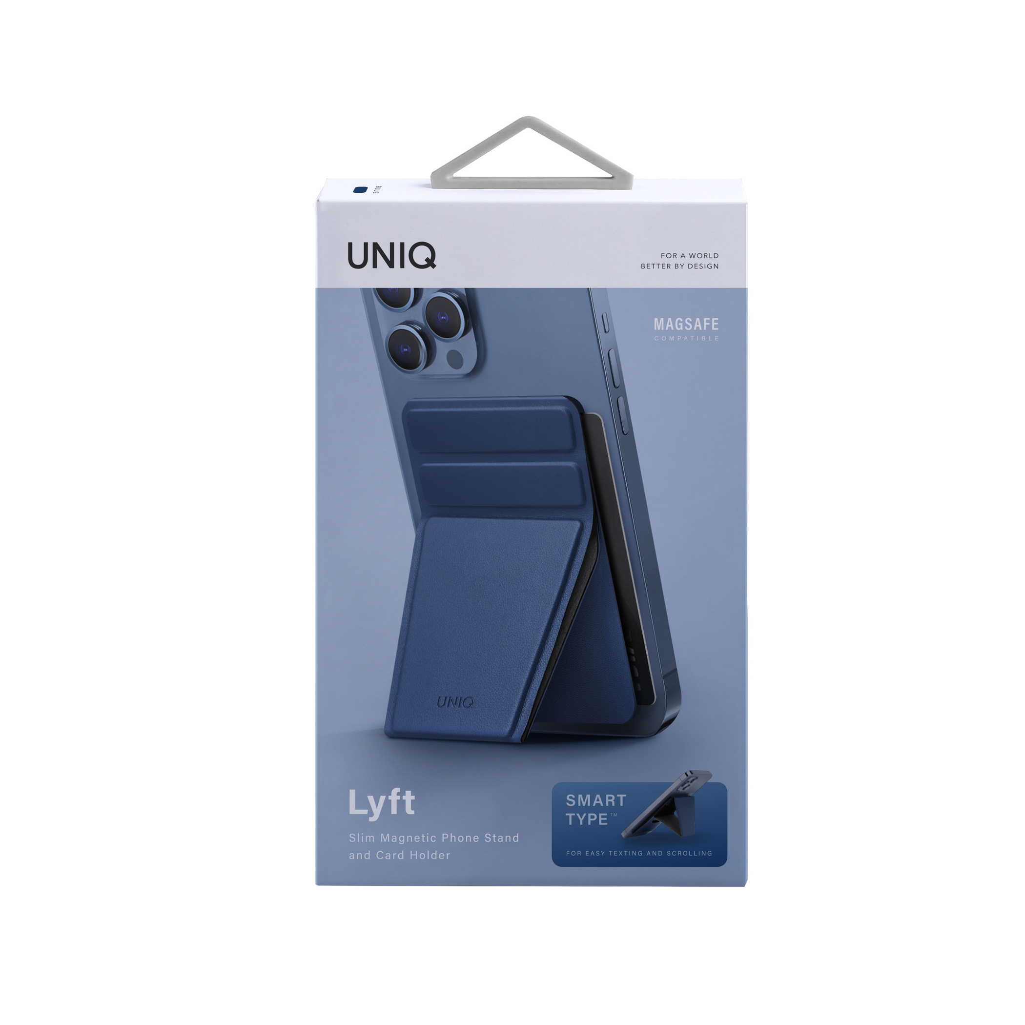Ví Hỗ Trợ Sạc Từ Tính Kiêm Giá Đỡ Dành Cho Iphone 13 Iphone 12 Series Uniq Lyft Magnetic Snap - On Stand - Hàng Chính Hãng - Xanh Dương