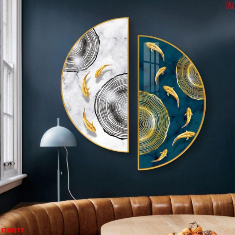 Xả tranh tráng gương bán nguyệt đường kính 40cm