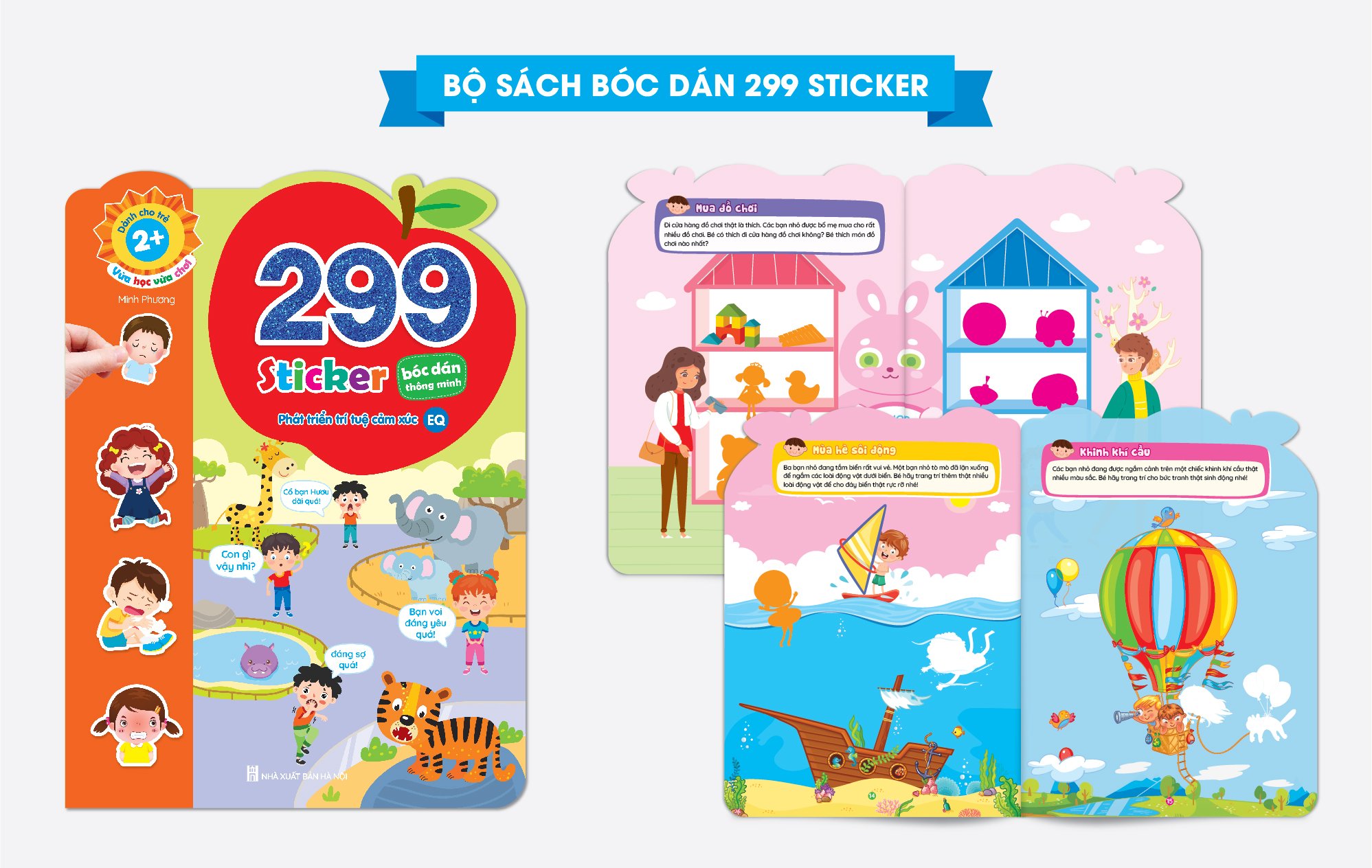 Bộ sách bóc dán phát triển trí tuệ cảm xúc CQ, IQ, EQ 299+ Stickers