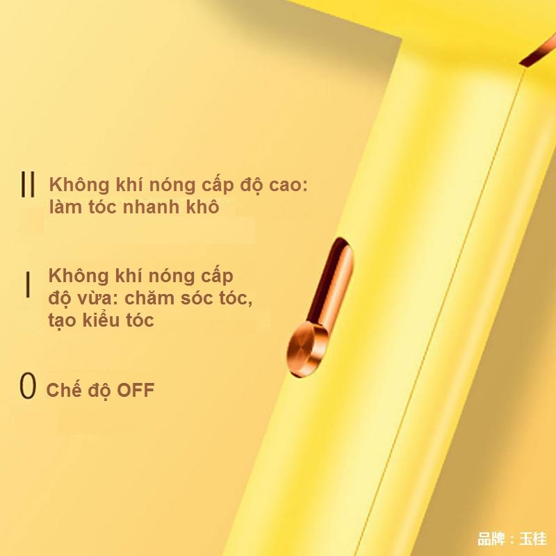 Máy Sấy Tóc Hình Vịt Màu Vàng Siêu Đáng Yêu, Dưỡng Ẩm, Làm Mềm Mượt Tóc, Động Cơ Êm Ái, Ổn Định - Hàng Chính Hãng