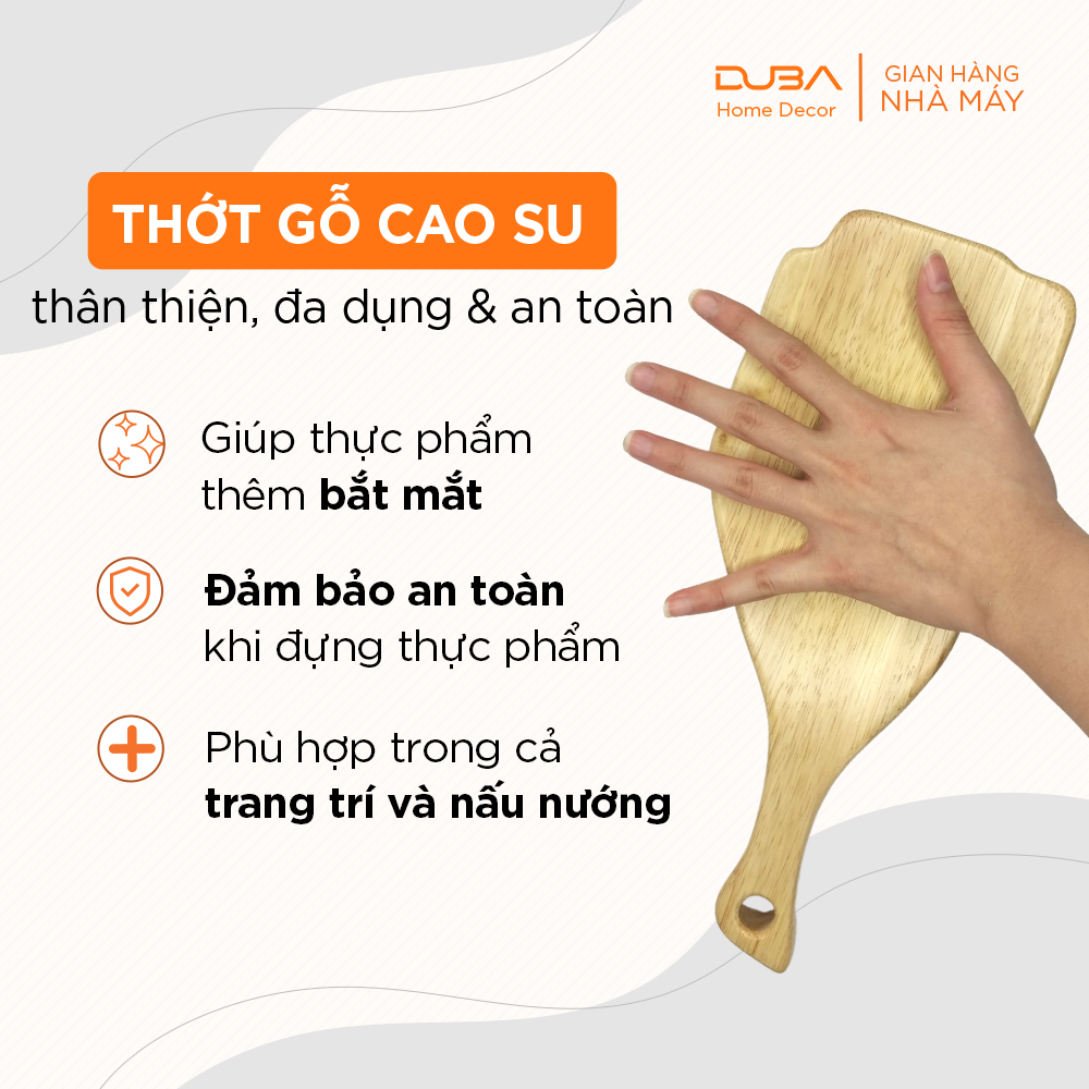 Thớt gỗ cao su decor, khay gỗ trang trí hình con cá màu tự nhiên đạt chuẩn xuất khẩu - DUBA