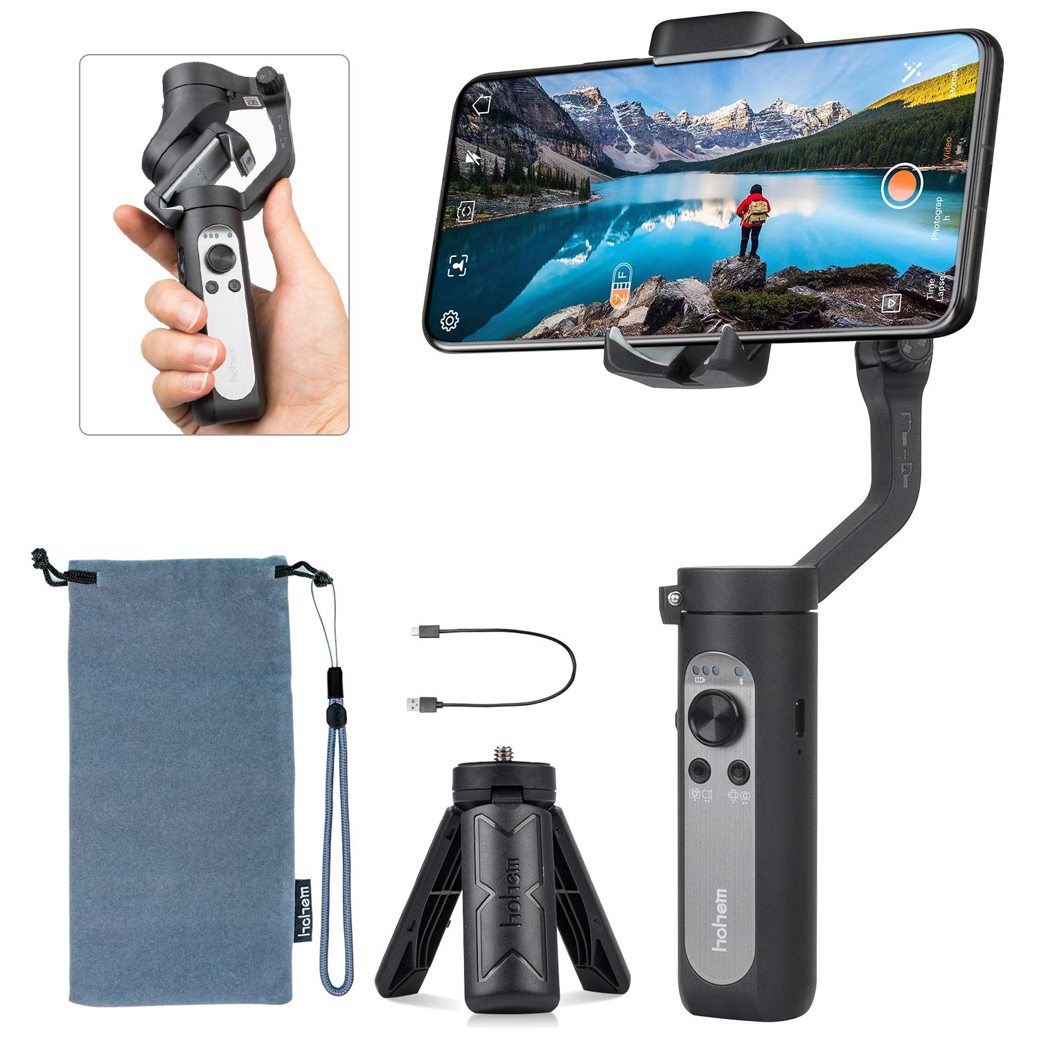 Tay cầm chống rung Gimbal Hohem iSteady X - tay cầm chống rung 3 trục cho điện thoại nhẹ nhất thế giới - Hàng chính hãng