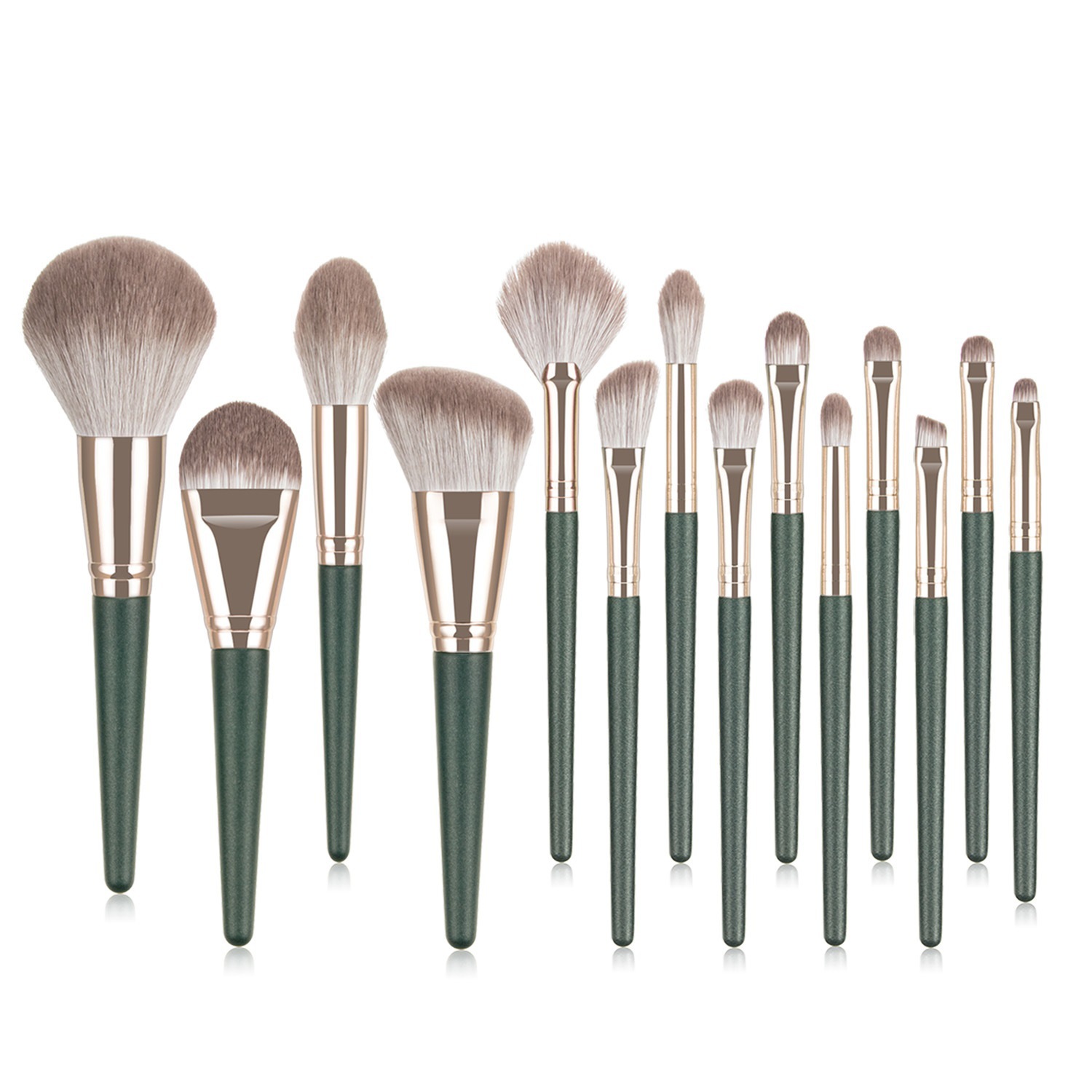 Bộ Cọ Makeup 14 Cây Cán Xanh Cao Cấp Lông Siêu Mịn Tiện Dụng Đầy Đủ Chức Năng Trang Điểm Cá Nhân Hiệu Quả