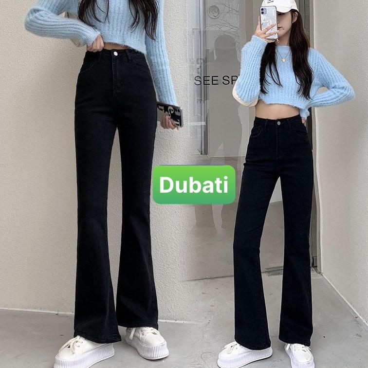 QUẦN JEAN NỮ CHẤT BÒ ỐNG LOE DÁNG DÀI DẬP GÂN LƯNG CAO NÂNG MÔNG DÁNG CAO NGỌC NGÀ HOT MÙA HÈ - DUBATI FASHION