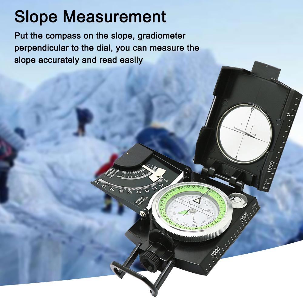 K4074 Compass Survival Orienteering Compass Sightings Navigation Compass Waterproof Gradiometer Inclinometer for Camping Hiking Adventure Tacticals Training