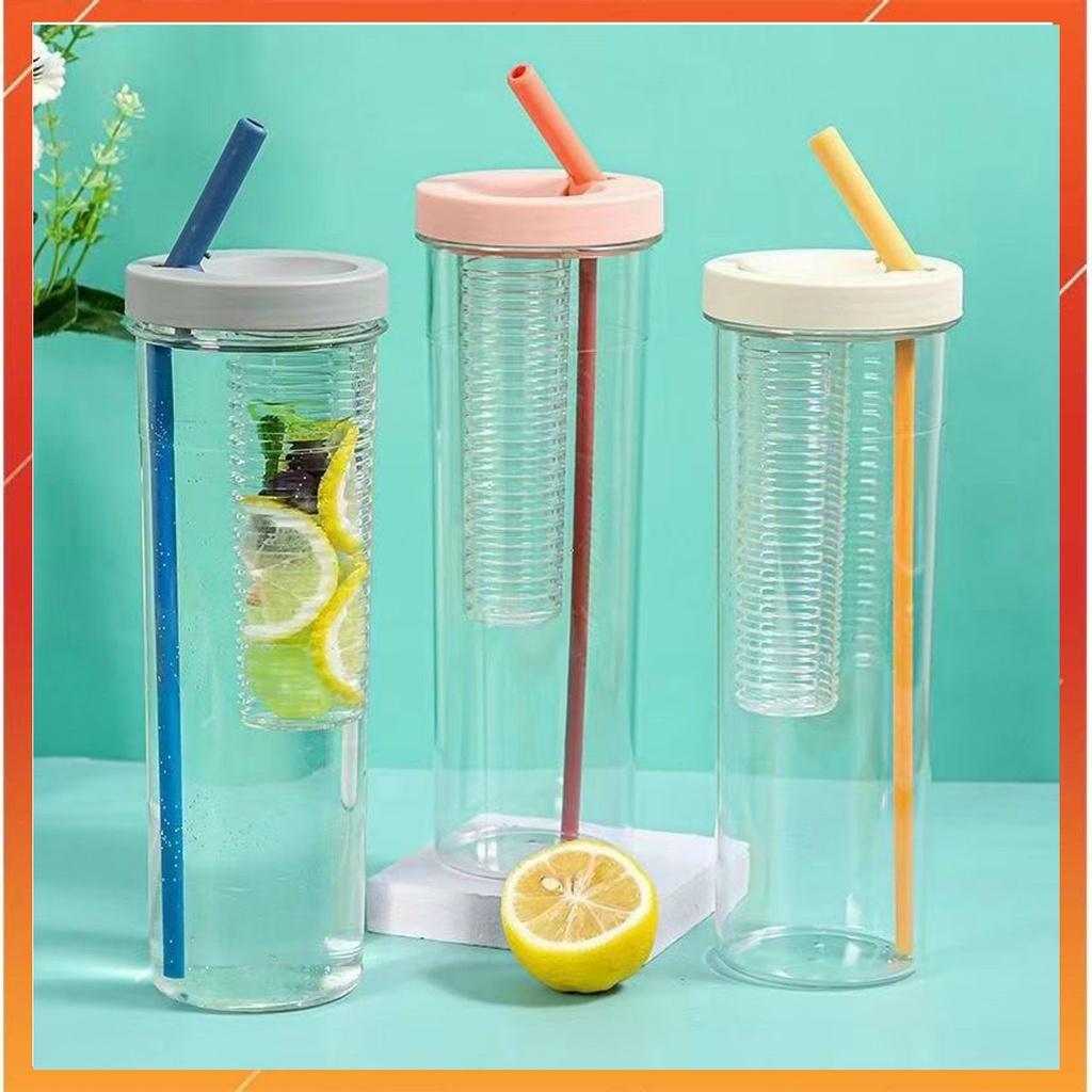 Bình đựng nước DETOX có lõi khuấy 700ml kèm ống hút