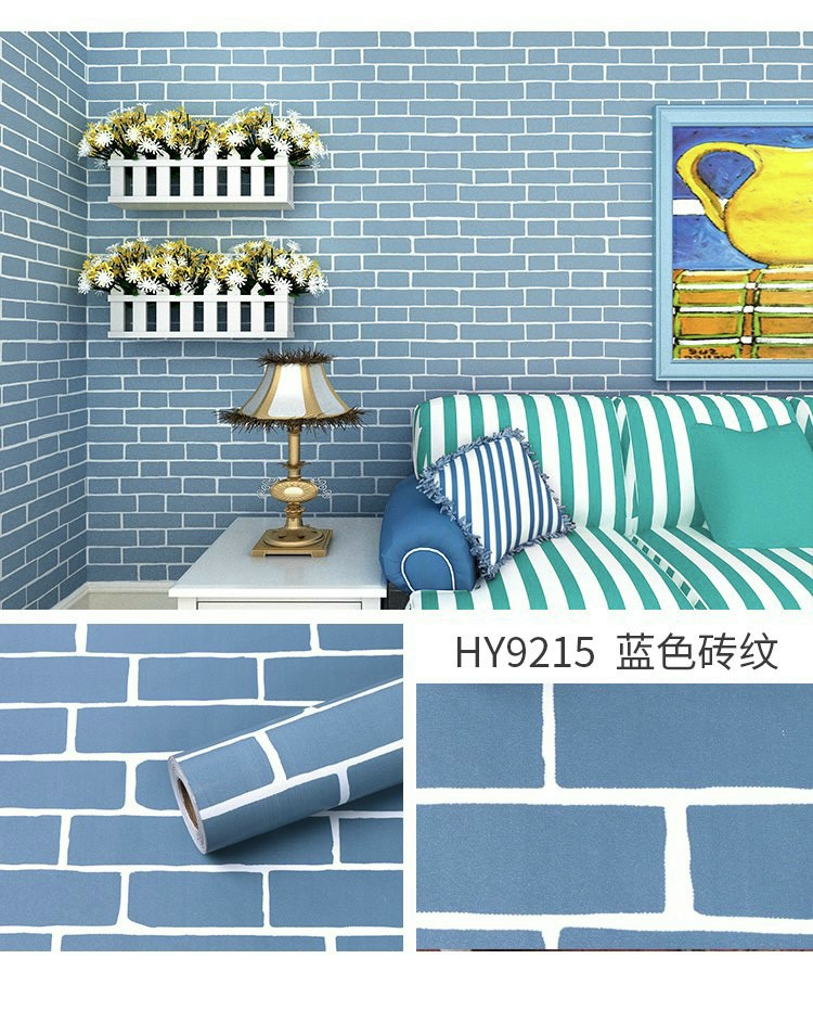 Giấy dán tường họa tiết ô giả gạch cuộn rộng 45cm dài 10m có keo sẵn