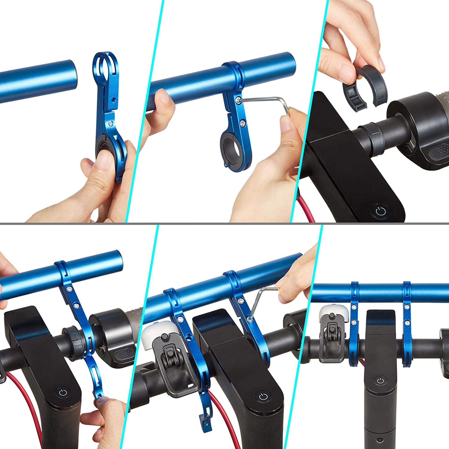 Mở rộng gấp đôi tay cầm xe đạp hợp kim nhôm, tay lái exsensor cho máy đo điện thoại đèn
