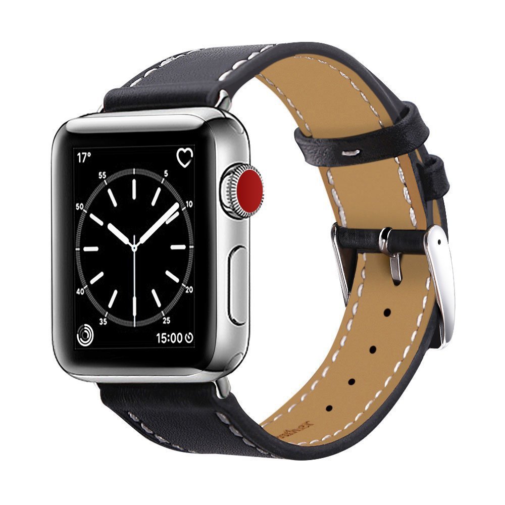 Dây đeo thay thế cho Apple Watch kiểu dáng da cao cấp size 38mm _ đen_