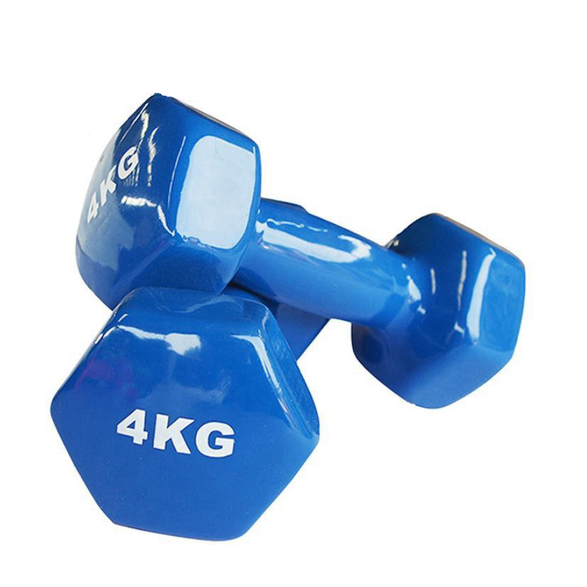 Bộ Tạ Tay 4kg Bọc Cao Su Trơn Lõi Thép Cao Cấp Chính Hãng Đại Nam Sport (Tổng 8kg)-Giao Màu Ngẫu Nhiên