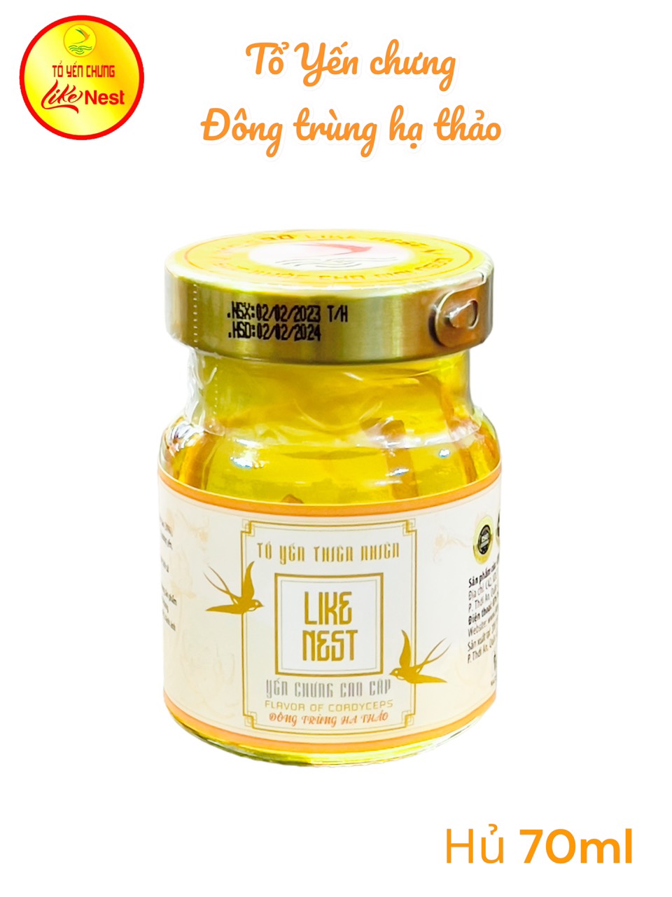 [Set 3 Hủ Tặng Trà] Yến Chưng Đông Trùng Hạ Thảo Like Nest 30% Tổ Yến