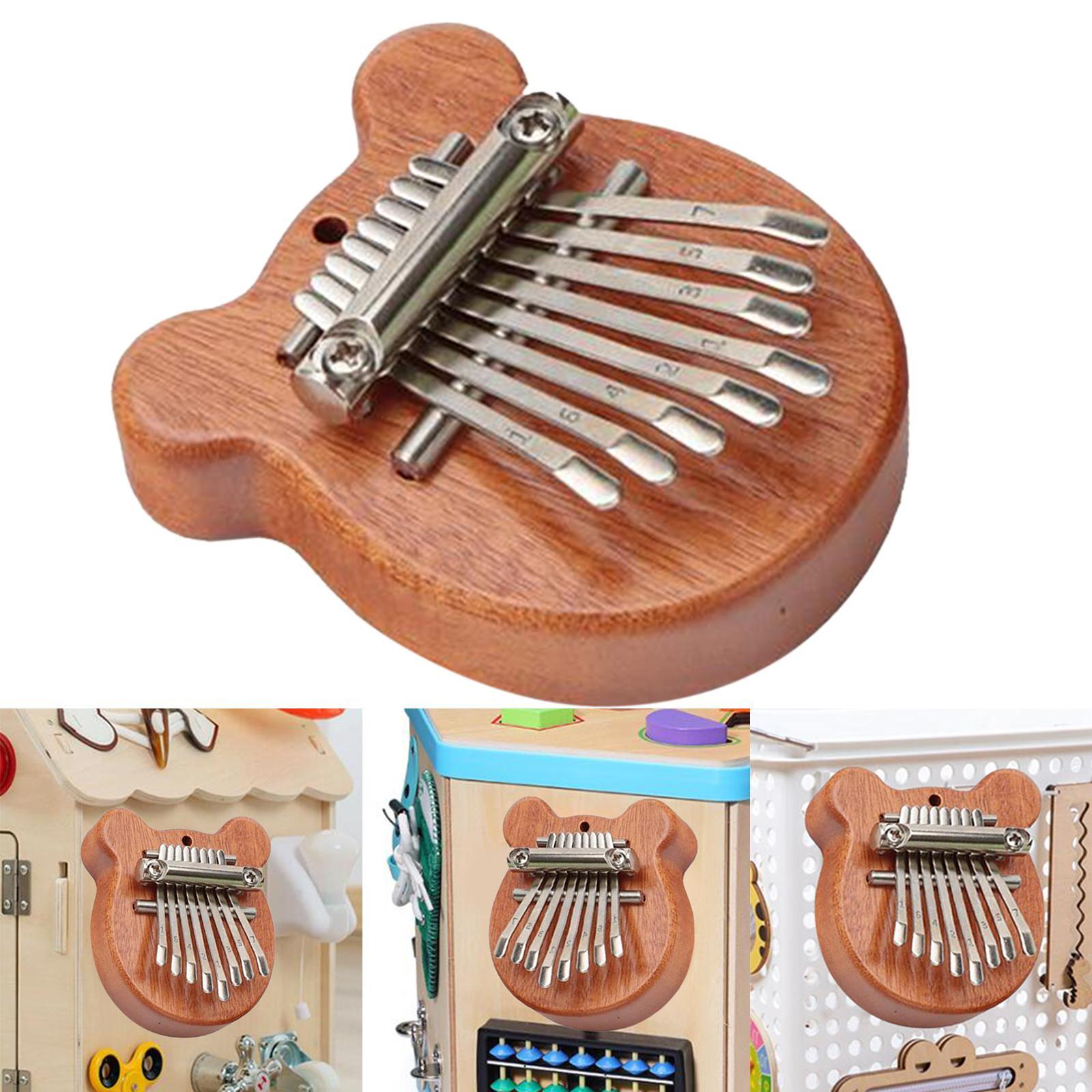 Wooden Montessori Busy Board Thumb Piano Souvenir Practical Skill DIY Material Development Toys for Kindergarten Preschool Home Boys Girls