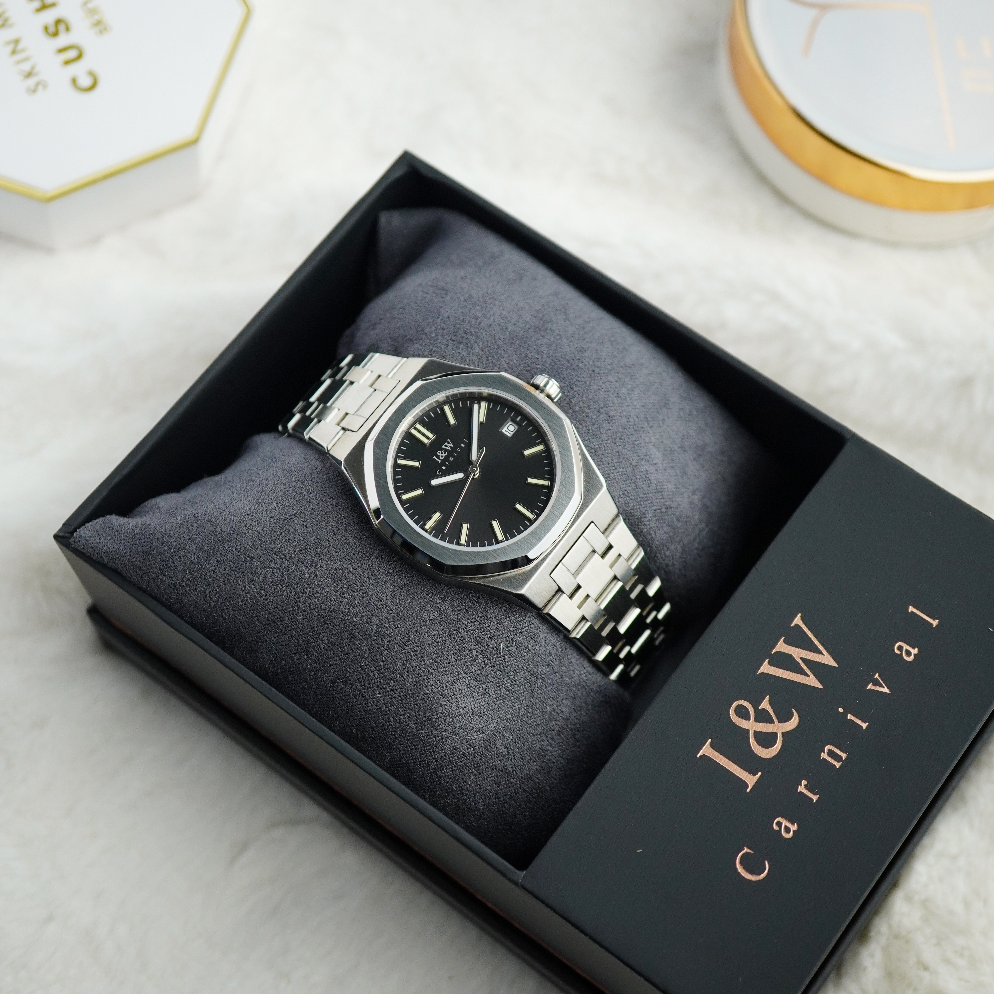 Đồng hồ nữ chính hãng I&amp;W Carnival 55793L-T3 ,Kính sapphire,chống xước ,Chống nước30m,bảo hành chính hãng ,Máy điện tử (pin),dây thép