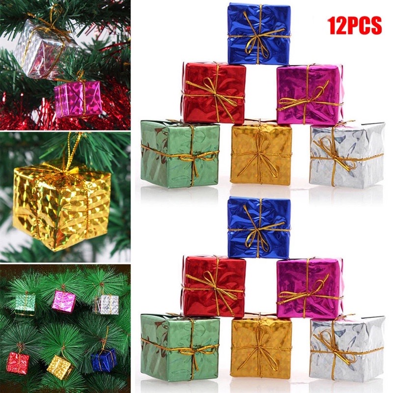 sét 10 hộp quà mini đủ màu trang trí noel