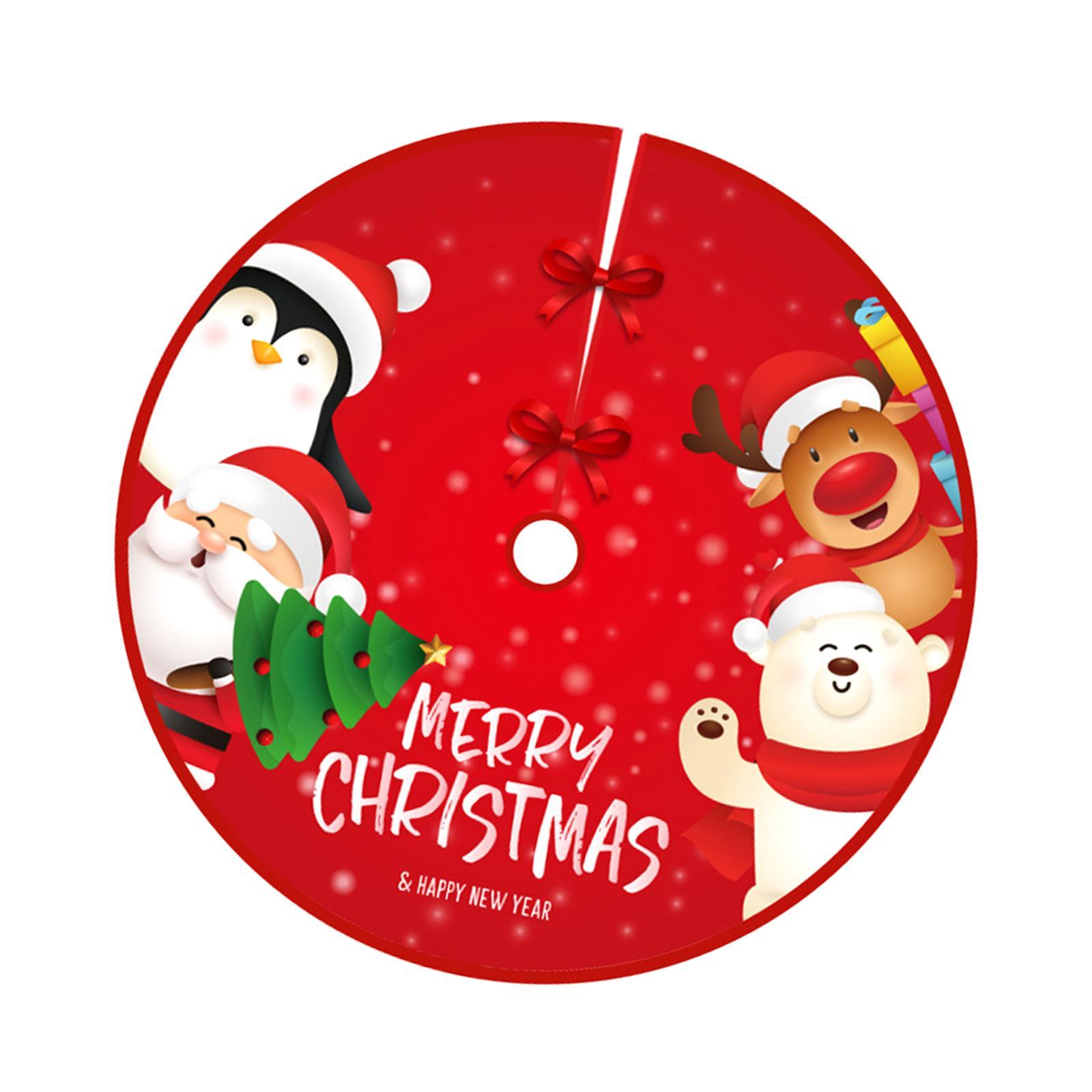 Christmas Tree Skirt Base Cover Xmas Tree Skirt 90cm Easy to Use Round Christmas Tree Apron for New Year Party Outdoor Indoor