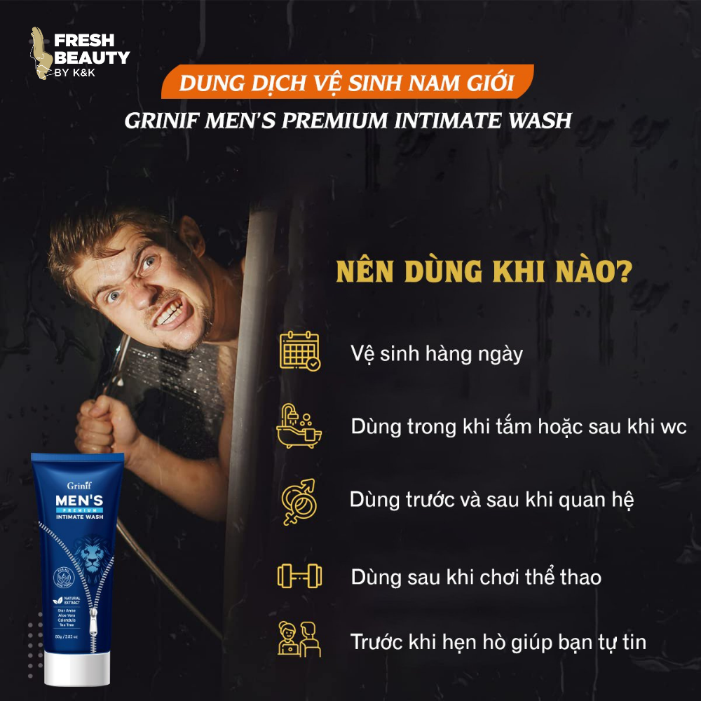 Dung dịch vệ sinh nam giới Hàn Quốc Grinif Men's Premium Intimate Wash 80g